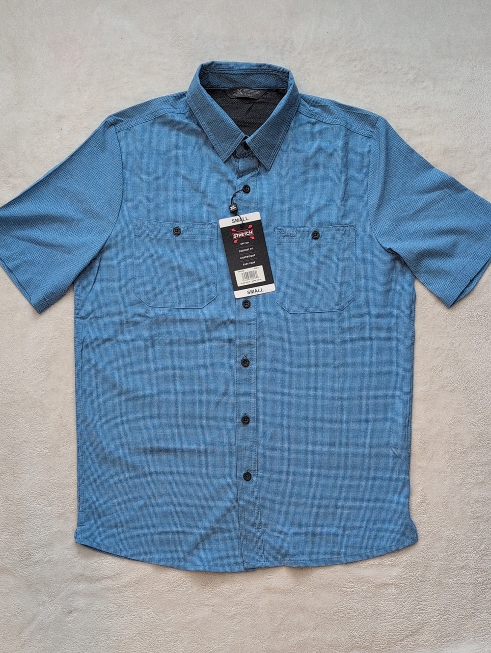 NWT ZeroXposur Performance Button Down Shirt Men’s Small Blue UPF 50+